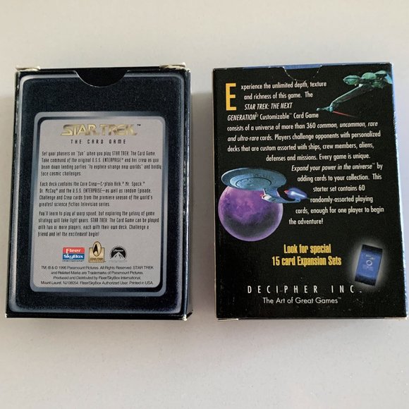 Vintage Star Trek Card Game & The Next Generation Card Game Set of 2 Decks Games - Picture 2 of 4